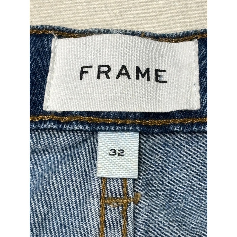 FRAME Le Slouch Straight Leg Paneled Button Fly Jeans Medium Wash Womens 32X32 - Picture 4 of 11